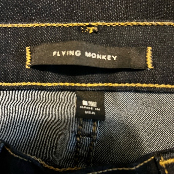 Hardly worn. Low rise Flying Monkey Dark Indigo Flare Jeans - Picture 5 of 6